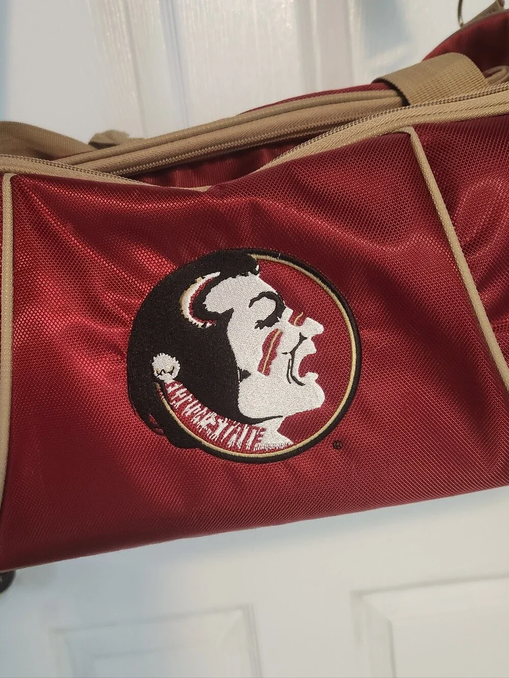 FLORIDA STATE SEMINOLES FSU Burgundy Duffel with Cream Trim